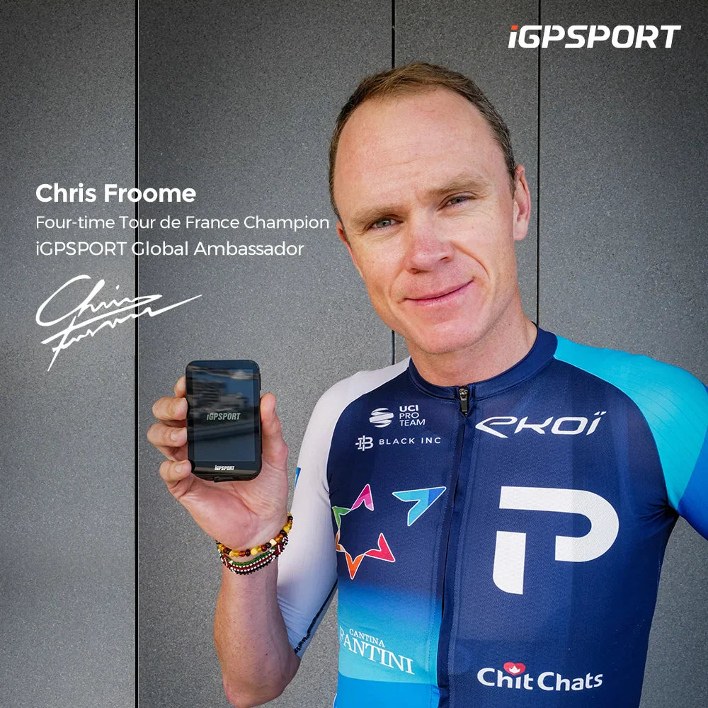 Ciclocomputador GPS iGPSPORT iGS800 Sensores Embajador Chris Fromme